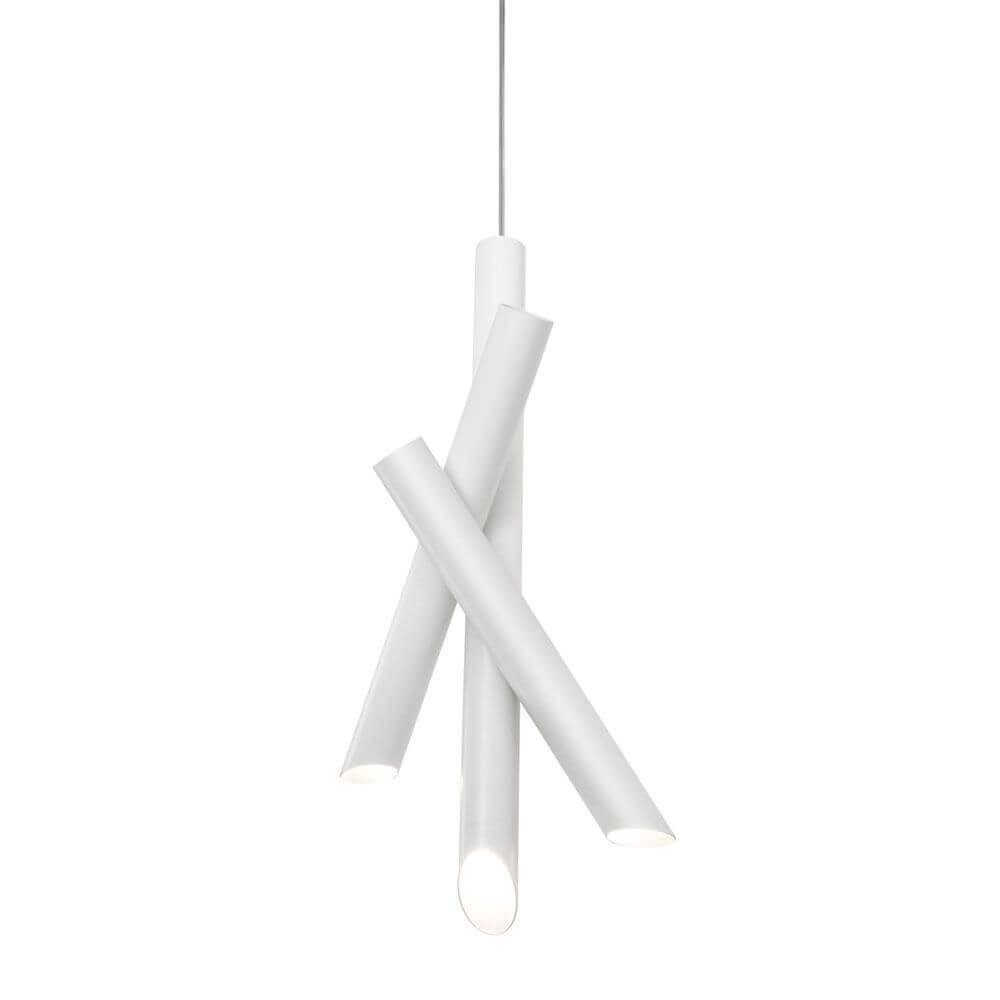 Nemo Tubes 3 LED Pendellampe mit drei ausrichtbaren Aluminiumrohren und Polycarbonatdiffusoren.