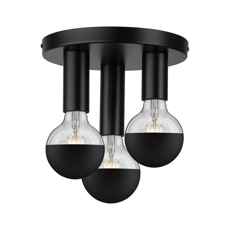 Neordic Deckenleuchte Skogen 3-flammig Schwarz Metall mit drei dekorativen E27 Leuchtmitteln in modernem Design.