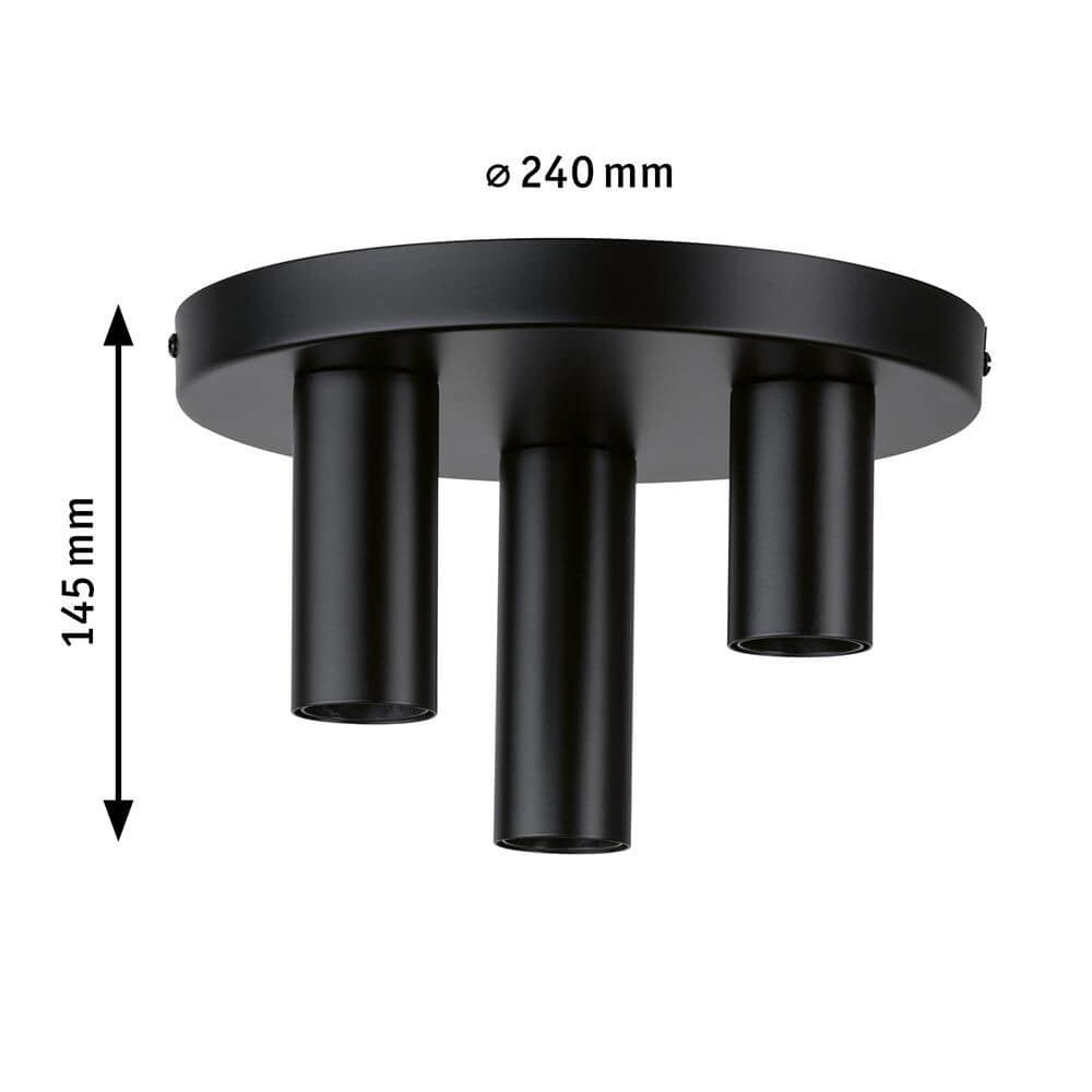 Neordic Deckenleuchte Skogen 3-flammig Schwarz Metall - Deckenlampe mit drei E27-Fassungen in schlichtem Design.