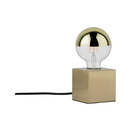 Neordic Dilja Tischleuchte max1x20W E27 Messing gebürstet mit Glaskugel und quadratischem Sockel