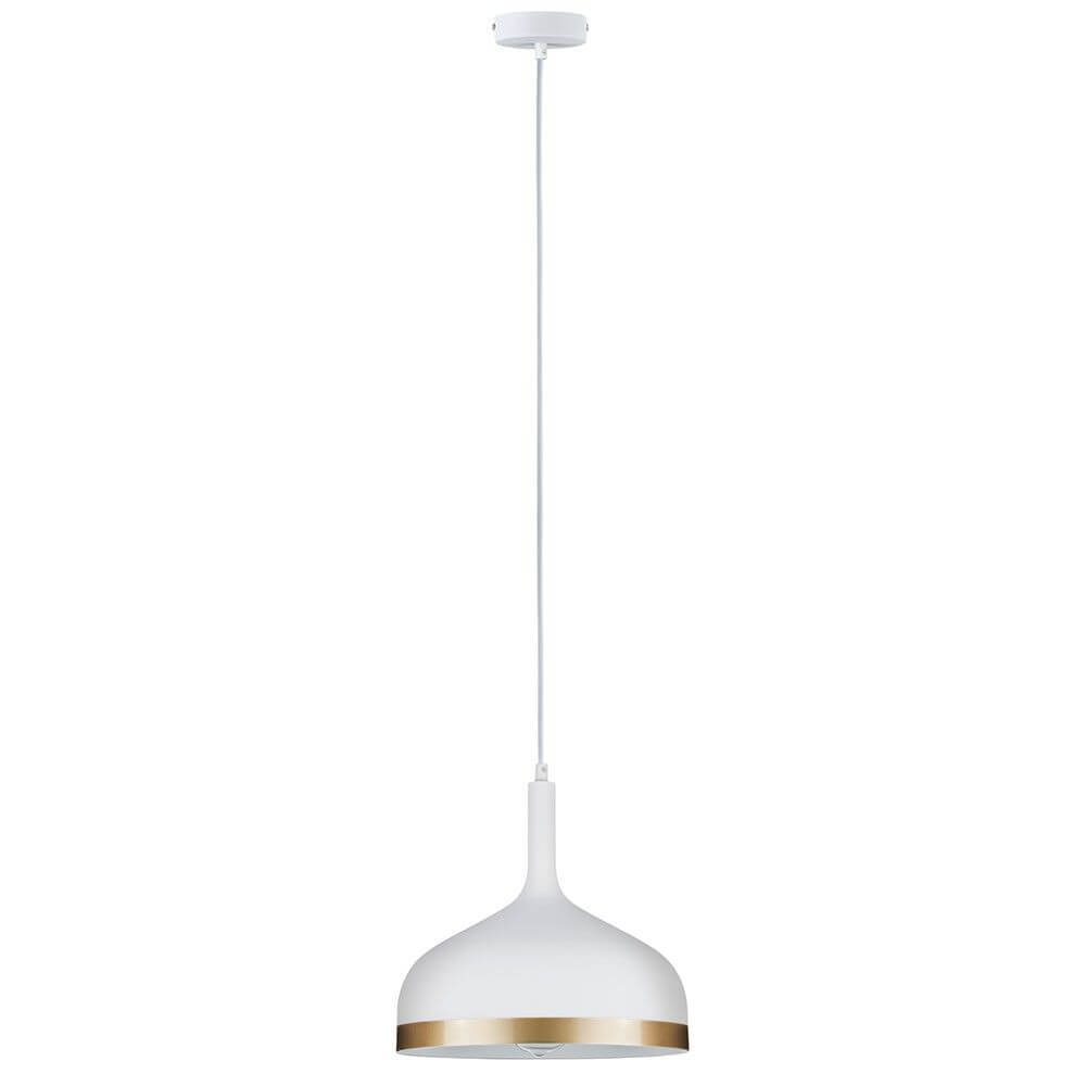 Neordic Embla Pendelleuchte Weiß Gold stilvolle Beleuchtung im nordischen Design mit goldenen Akzenten.
