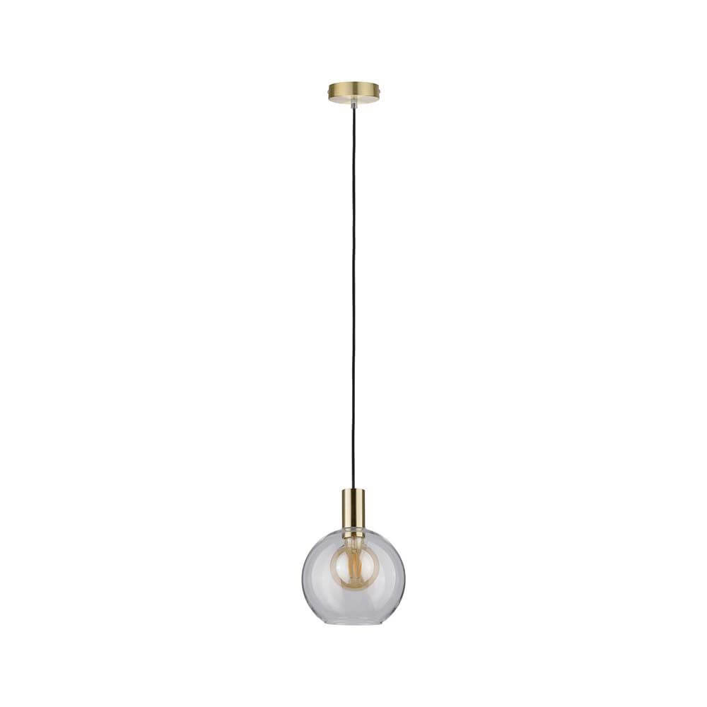 Neordic Esben Pendell max1x20W E27 Klar Messing gebürstet im Urban Jungle Stil mit klarem Glas.