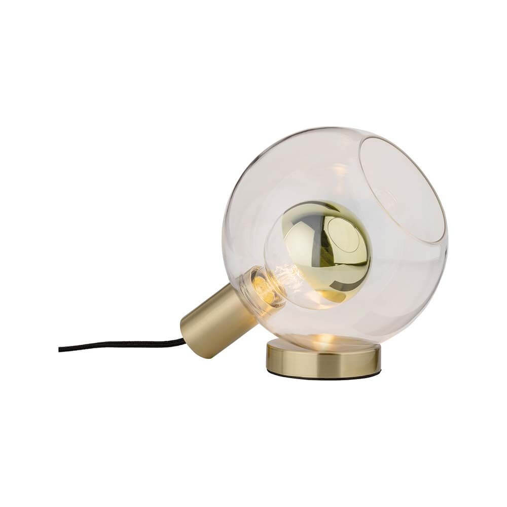 Neordic Esben Tischleuchte max1x20W E27 Klar Messing gebürstet im modernen Design mit klarem Glas und gebürstetem Messing.