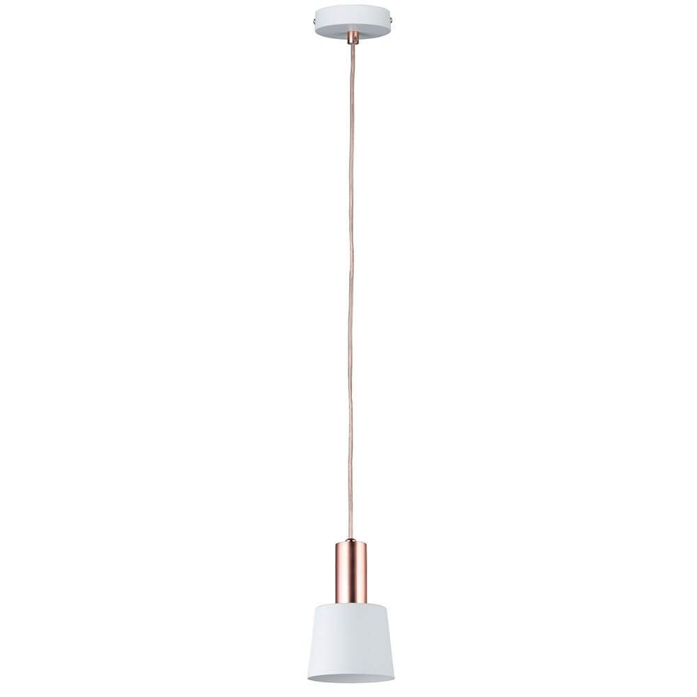 Neordic Haldar Pendelleuchte Weiß Kupfer in modernem nordischem Design