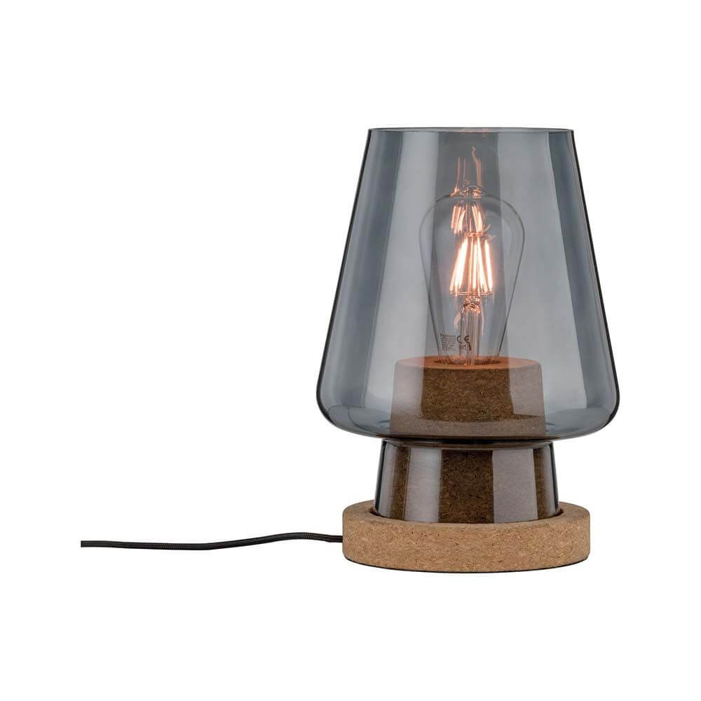 Neordic Iben Tischleuchte max1x20W E27 Rauch Kork Kork in Urban Jungle Stil mit modernem Materialmix.