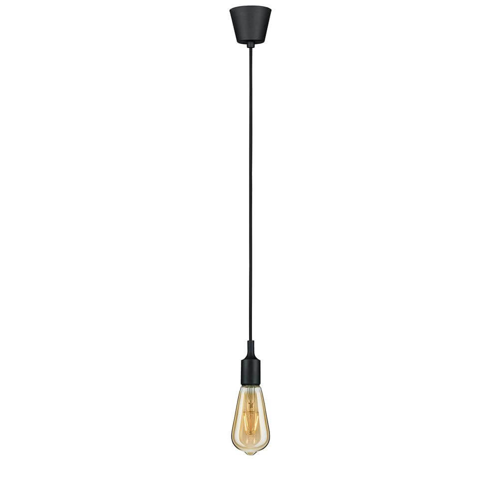 Neordic Pendellampe Ketil Schwarz mit dekorativem Lichterschein und IP44 Spritzwasserschutz für Feuchträume.