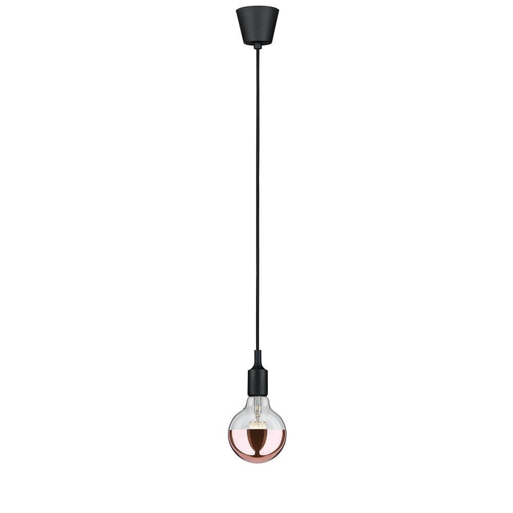 Neordic Pendellampe Ketil Schwarz mit dekorativem Kopfspiegellampen-Design für skandinavischen Stil.