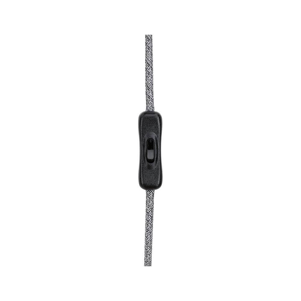 Alt Tag: Neordic Pendelleuchte Eldar Grau, Nickel Dimmbar inkl. Stecker – graues Stoffkabel mit Inline-Kippschalter