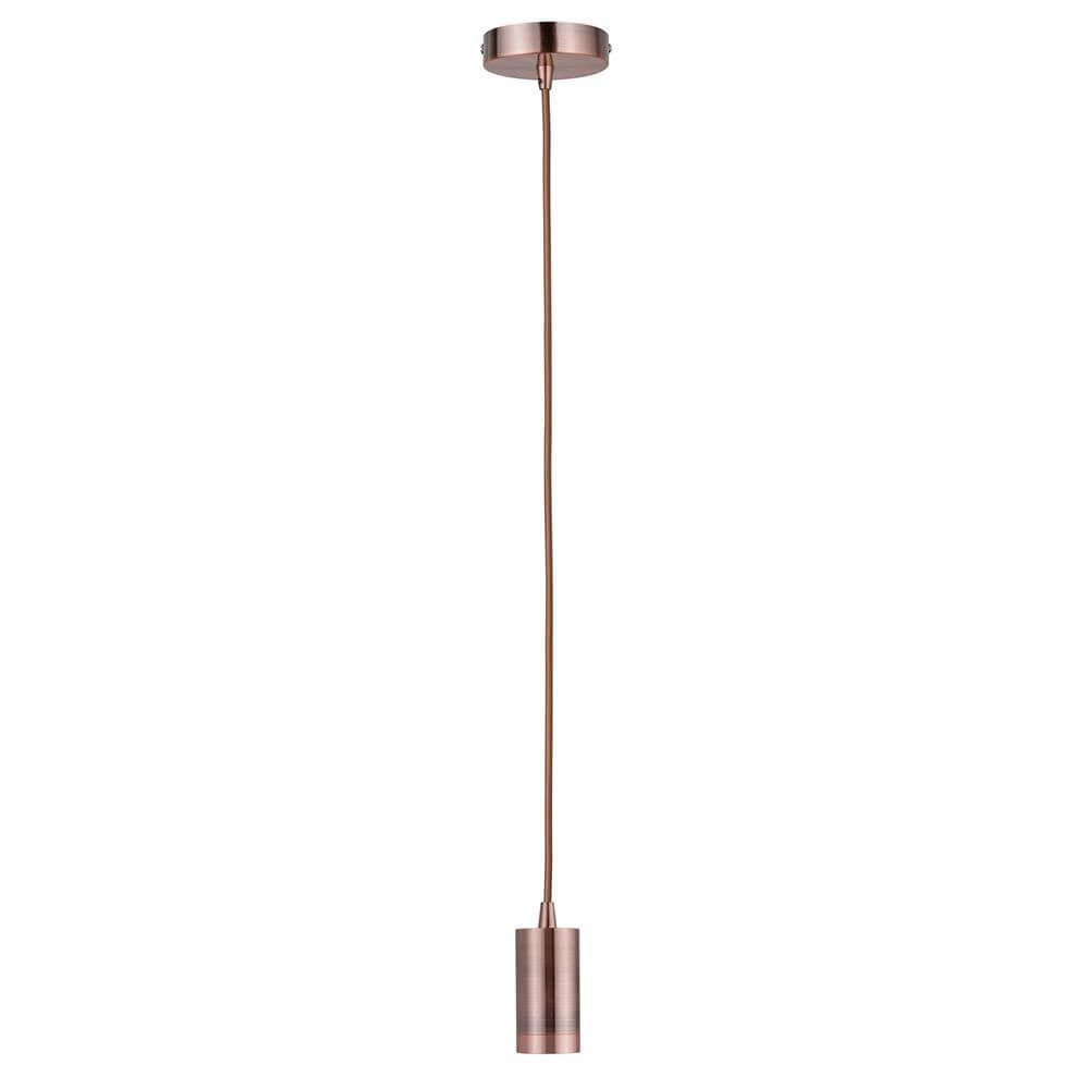 Neordic Pendelleuchte Haldis Kupfer im Retrolook mit Stoffkabel und Metall, ideal für stilvolle Innenräume.