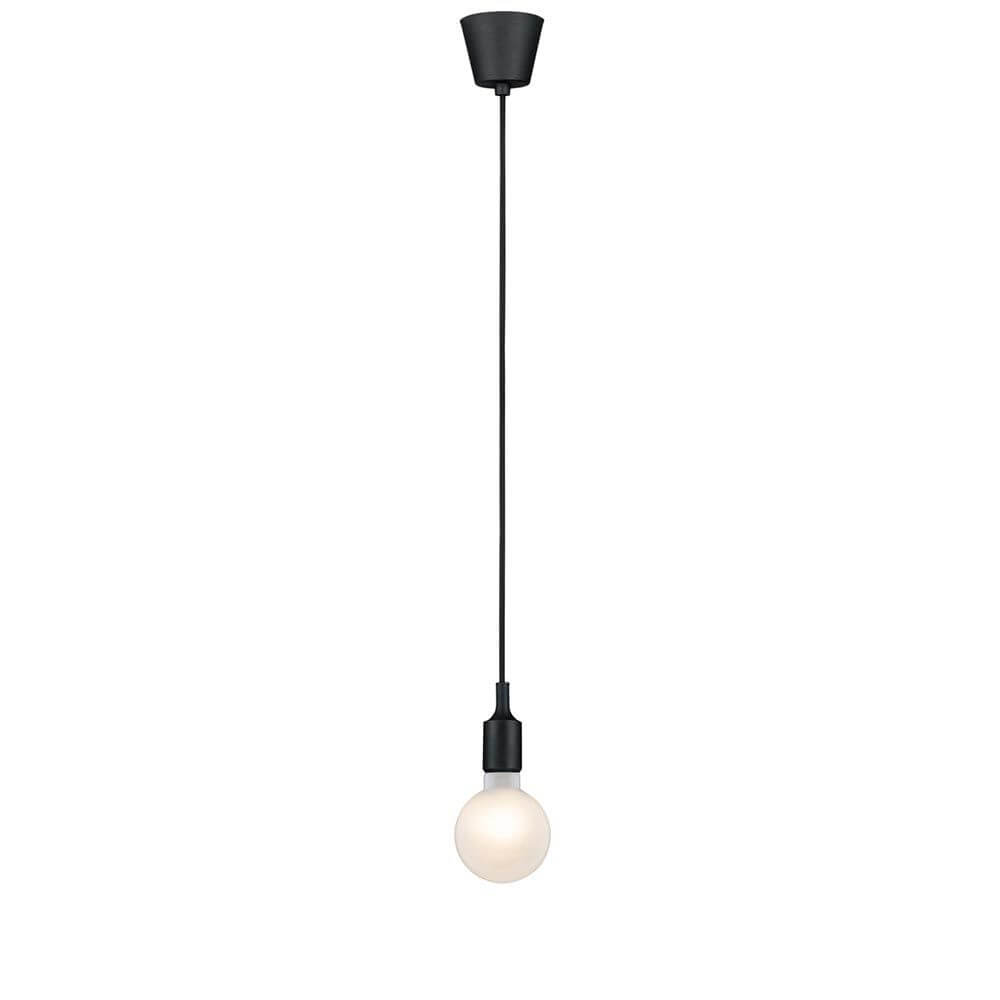 Neordic Pendelleuchte Ketil Schwarz mit E27-Sockel und minimalistischer Kabellänge im Vintagelook.