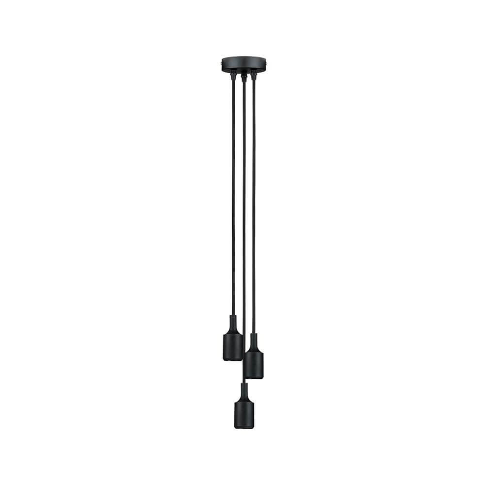 Neordic Pendelleuchte Ketil 3-flammig Schwarz mit 3 Lampenfassungen und dekorativem Vintagelook.