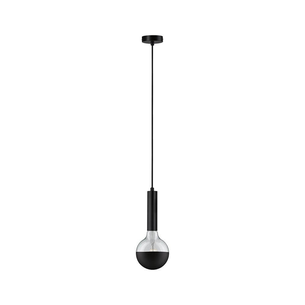 Neordic Pendelleuchte Kine Schwarz Metall mit dekorativem Leuchtmittel und elegantem Design.