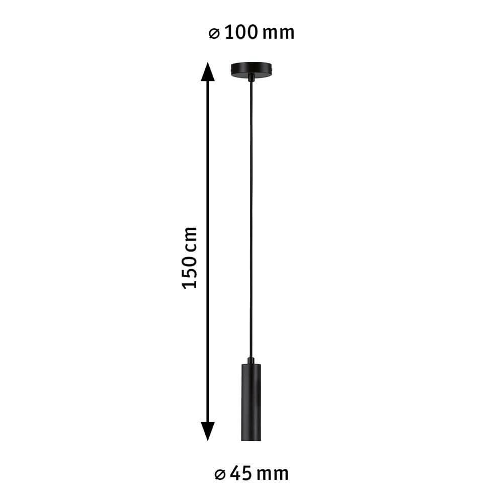 Neordic Pendelleuchte Kine Schwarz Metall mit Abmessungen, ideal für E27-Sockel Leuchtmittel.