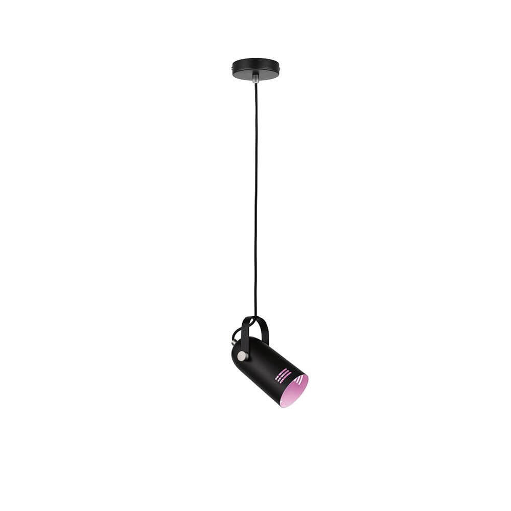 Neordic Pendelleuchte Lavea Schwarz Dimmbar Metall im modernen Design mit schwenkbarem Lampenschirm.