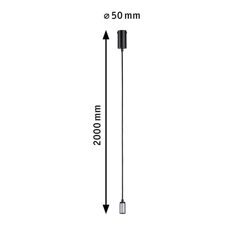 Neordic Pendellampe Runa Schwarz mit dimmbaren GU10 Leuchtmittel, Maße 2000mm x 50mm