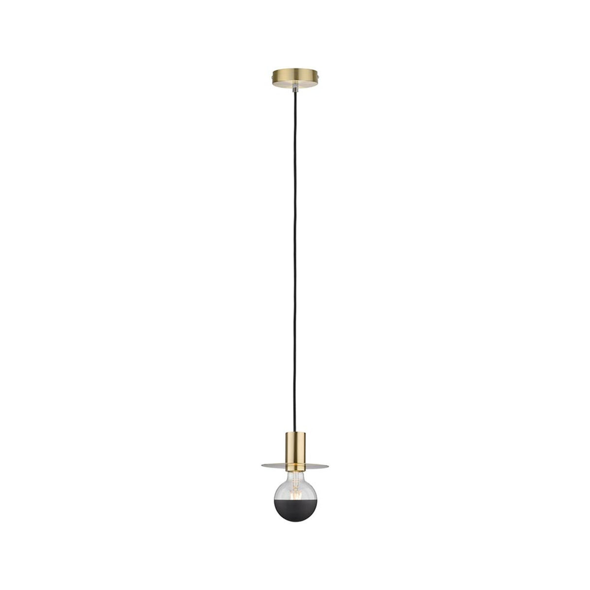 Neordic Pendelleuchte Stian Messing-Gebürstet mit elegantem Vintage-Look und E27-Sockel.