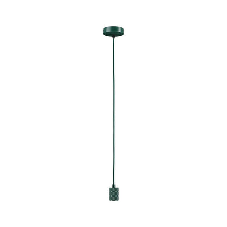 Alt Tag: Neordic Pendelleuchte Tilla Grün Dimmbar Metall – moosgrünes Metallpendel mit 2m Textilkabel und E27-Fassung, minimalistisches Deckenlicht