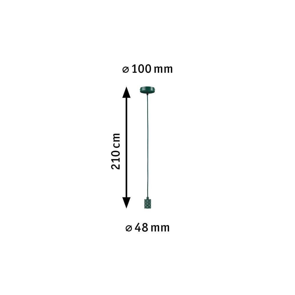 Neordic Pendelleuchte Tilla Grün Dimmbar Metall – moosgrünes Metallpendel mit 2 m Textilkabel, Ø48 mm Schirm, Deckenbefestigung Ø100 mm