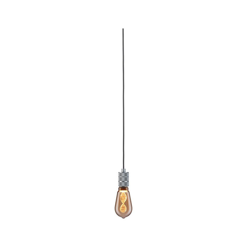 Neordic Pendelleuchte Tilla inkl. Stecker Alu Dimmbar Metall, trendige graue Pendelleuchte mit Edison-Glühbirne.