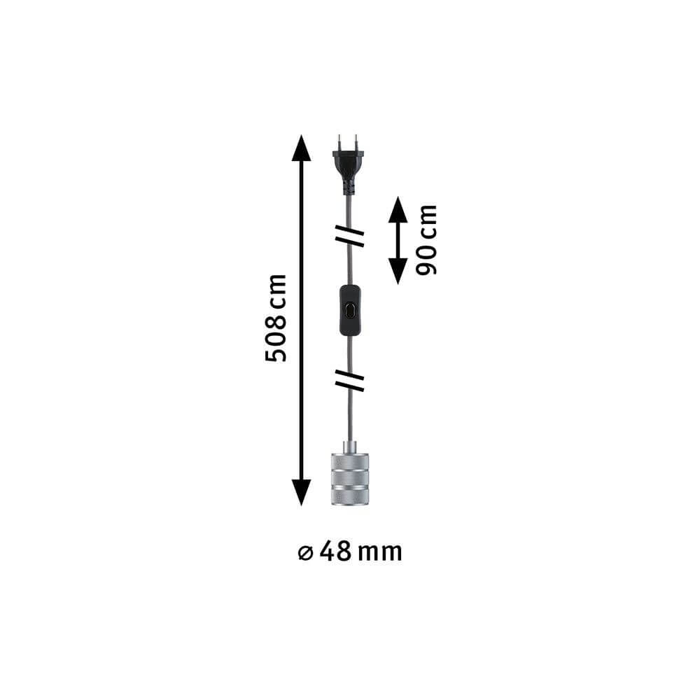 Neordic Pendelleuchte Tilla inkl. Stecker Alu Dimmbar Metall mit Eurostecker und Abmessungen.