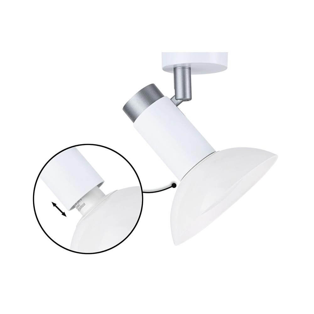 Neordic Wand- & Deckenleuchte Runa Weiß, Grau mit verstellbarem Schaft für GU10 Leuchtmittel in minimalistischer Design.