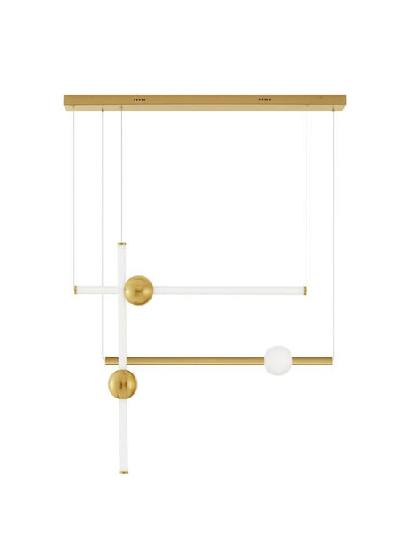 Candeeiro suspenso Neutron LED 3 luzes 3000K dourado