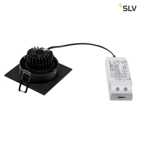 New Tria DL Square Set Downlight Schwarz 6W 38° 2700K mit LED-Treiber und schwenkbarem COB LED-Einsatz