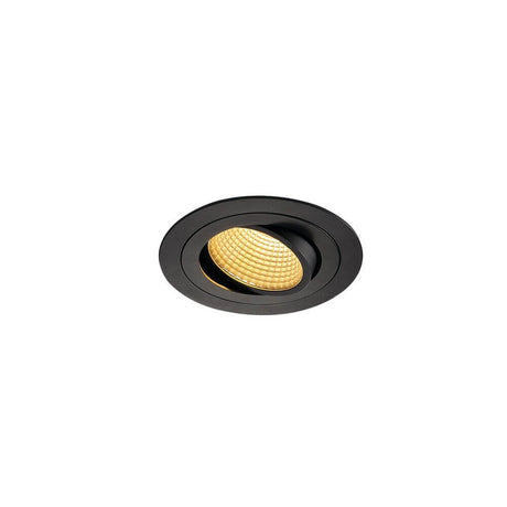 New Tria LED recessed spotlight round black 12W 38° 2700K in elegant design with warm white light.