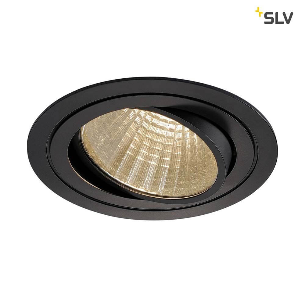 New Tria LED Downlight Round Schwarz 25W 30° 3000K in schwarz mit schwenkbarem Einsatz