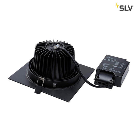 New Tria LED Square Black Recessed Spotlight 25W 30° 3000K with powerful COB LED and LED driver.