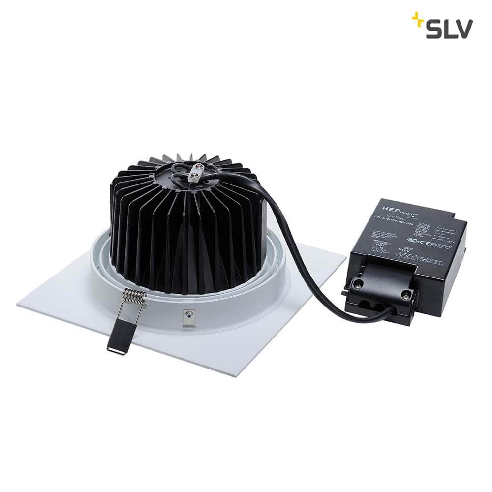 New Tria LED Downlight Square Weiß 25W 30° 3000K mit schwenkbarem Einsatz und LED-Treiber