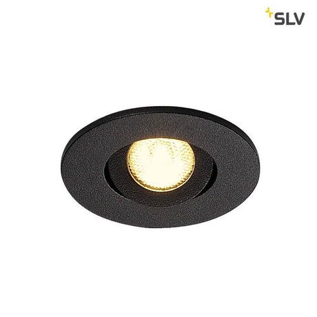 New Tria Mini Round Downlight Sort 30° 3000K med varmhvit LED i rund form fra SLV