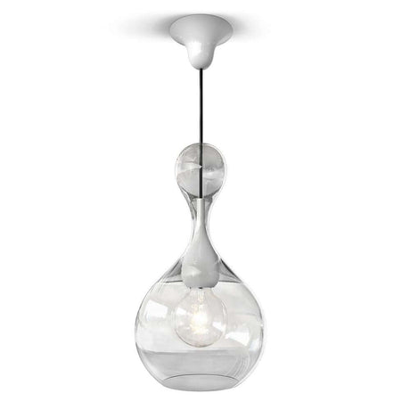 Blubb Glas-Pendellampe Mundgeblasen mit transparentem Glas und modernem Design.