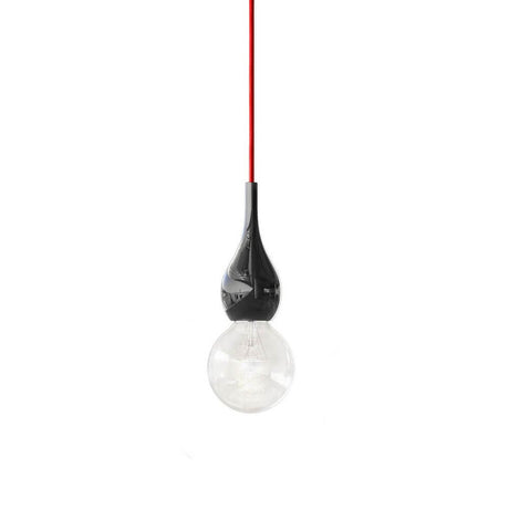 Blubb Mini forsænket glaspendel med rødt kabel og håndblæst glas, stilfuld lampe til moderne interiør.