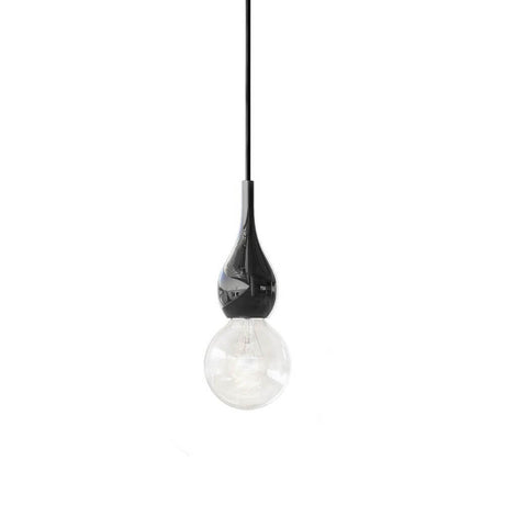 Blubb Mini forsænket glaspendel med sort hus og rund pære, perfekt til moderne interiør.