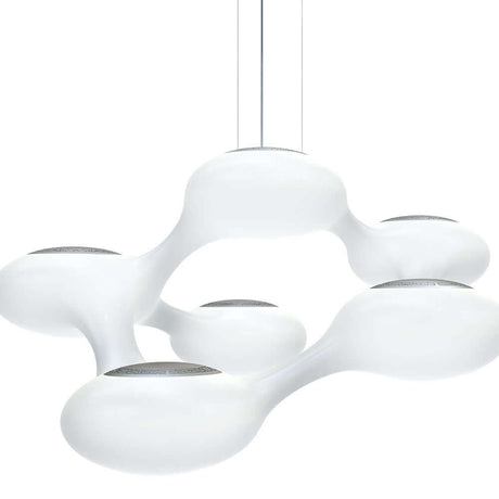 Cosmo LED Außen-Pendelleuchte IP44 in Weiß mit modernem Design und flexiblem Stahlseil.