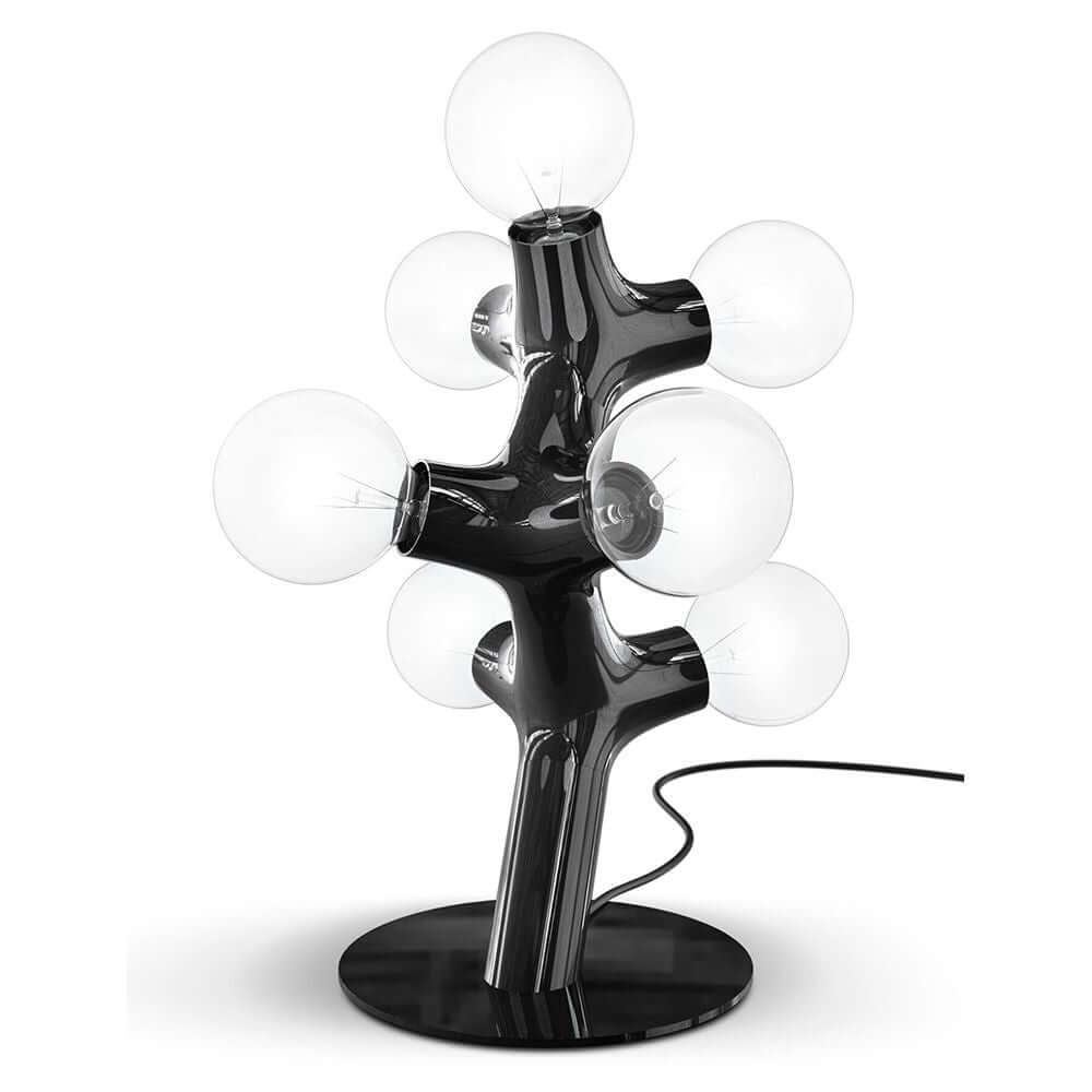 DNA Triple Tischleuchte 7-flg. mit modernem, organischen Design und 7 Leuchtmitteln in Schwarz.
