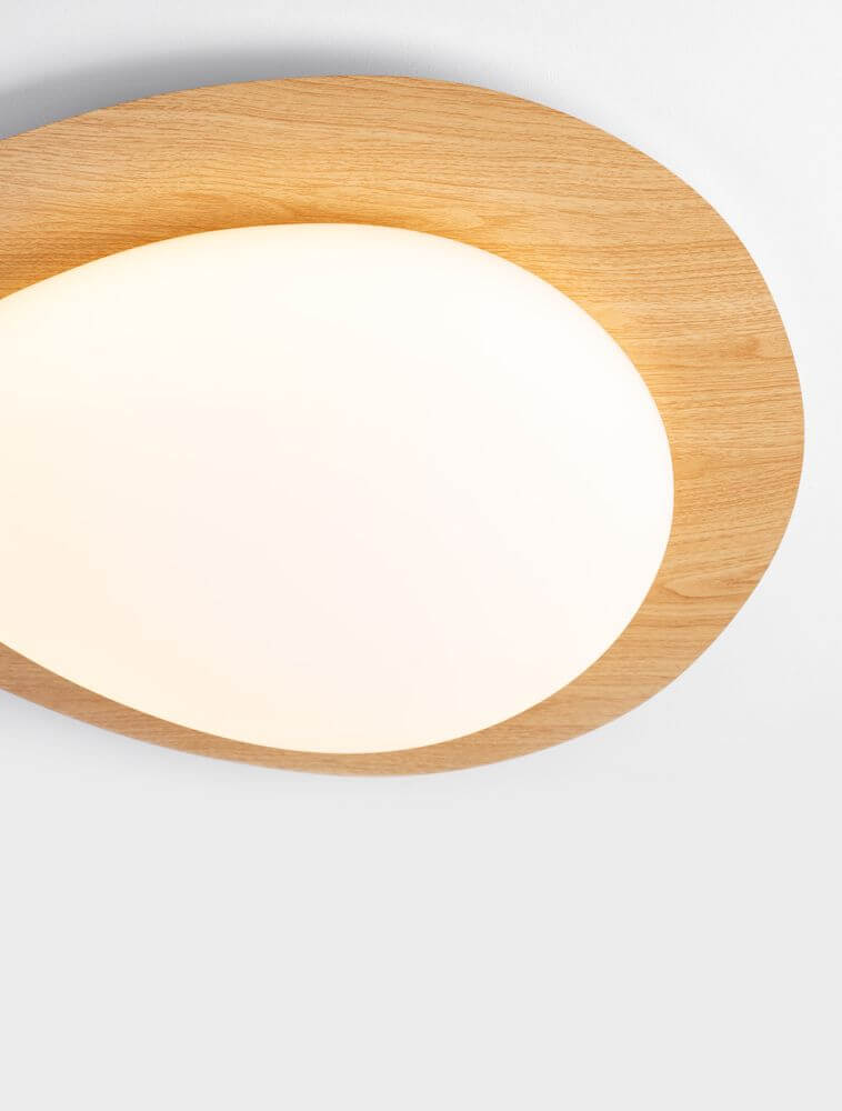 Nimbus LED Deckenleuchte 3000K Holz, Weiß - elegante Deckenleuchte aus Holz mit sanftem Licht.