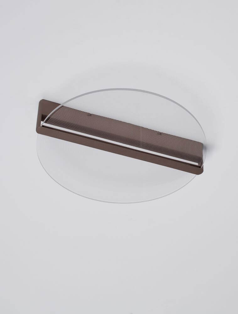 Noah LED Deckenleuchte 3000K Braun aus Acryl und Aluminium, stilvolles modernes Design.