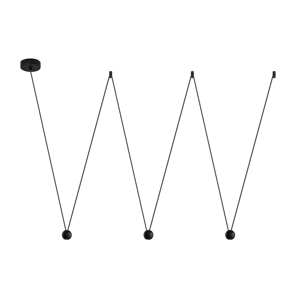 Nocci LED-Hängelampe 3-flammig in Schwarz mit modernem Design und hochwertiger Verarbeitung.