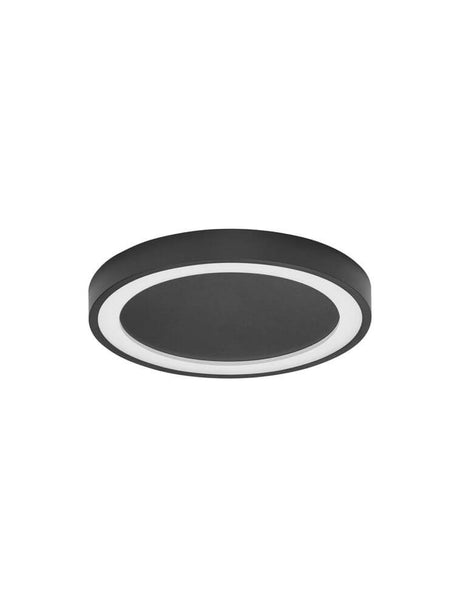 Nodi LED Deckenleuchte Ø 45cm 3000K in modernem, minimalistischen Design, schwarze Ausführung.
