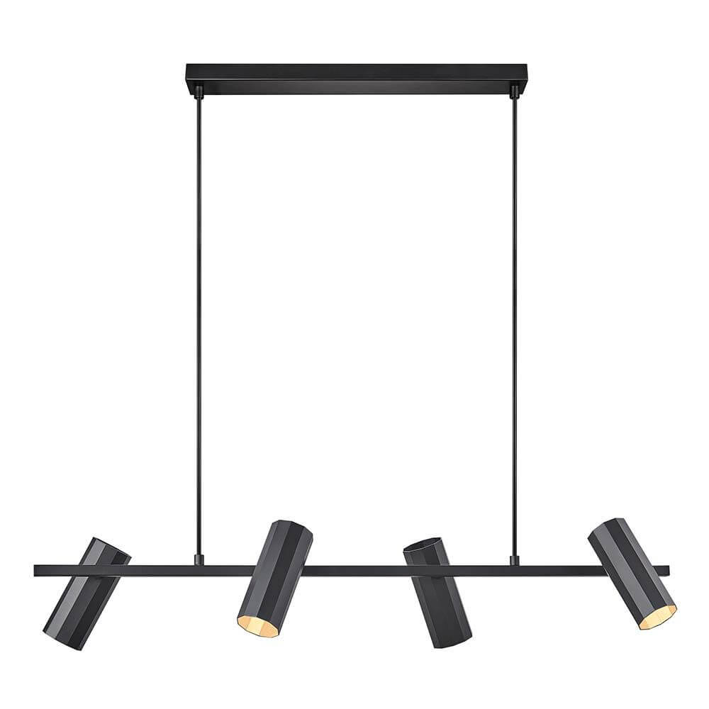 Alanis Hängeleuchte 4-flammig mit 10-seitigem Profil für minimalistisches Design über dem Ess- oder Küchentisch.