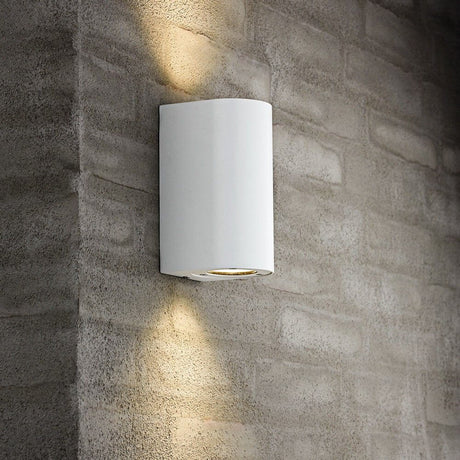 Außen-Wandleuchte Canto Maxi 2 IP44 Weiß, moderne LED Wandlampe für außen mit dekorativem Lichtkegel