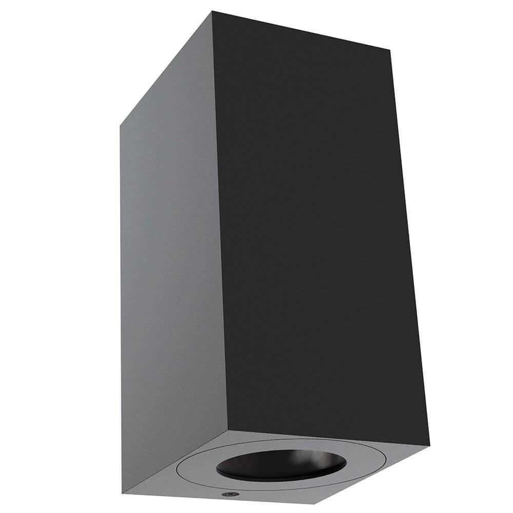 Außen-Wandleuchte Canto Maxi Kubi 2 IP44 Schwarz - moderne, schwarze Wandleuchte für den Außenbereich.