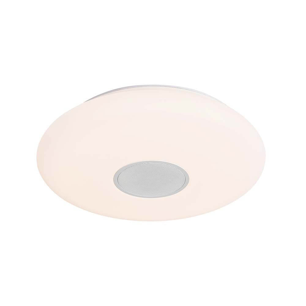 Djay Smart LED Deckenleuchte RGB mit elegantem Design und integriertem Bluetooth-Lautsprecher.