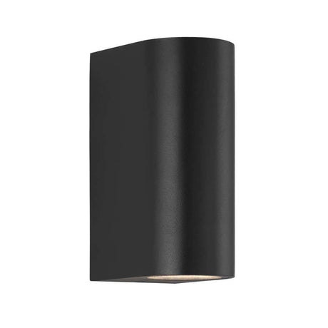 LED Außen-Wandleuchte Asbol IP44 Schwarz, Klar - elegante Außenleuchte aus lackiertem Metall, strahlt nach oben und unten.