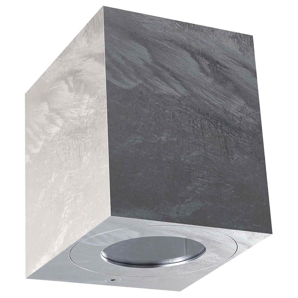 LED Außen-Wandleuchte Canto Kubi 2 IP44 Verzinkt, minimalistisch und skulptural, für innen und außen.