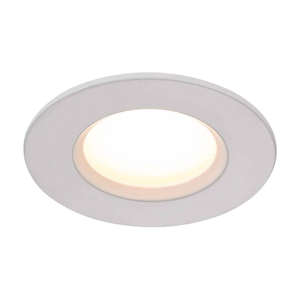 Runder LED Einbaustrahler Dorado, 2700K warmes Licht, dimmbar, IP65, für Wohnzimmer und Esszimmer.
