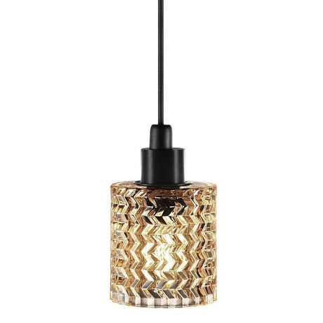 Pendellampe Hollywood ravgul med krystallinsk struktur og stilig design, ideell for en elegant atmosfære.