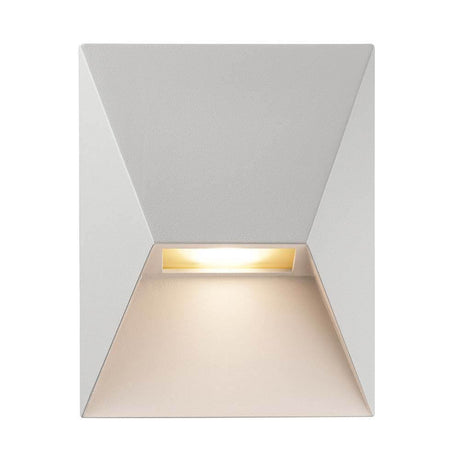 Pontio udendørs væglampe IP54 med geometrisk design lavet af malet aluminium og affaset lampeskærm.